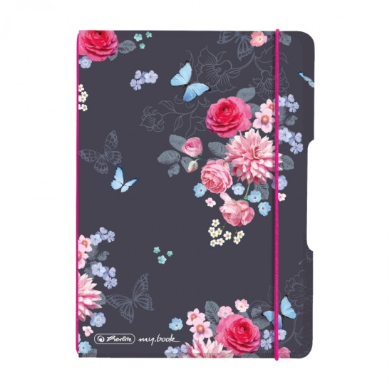 Caiet my.book flex A6, 40 file, dictando, motiv Ladylike Flowers