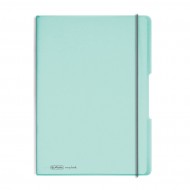 Caiet my.book flex A4, 2x40 file, dictando+patratele, turcoaz translucid