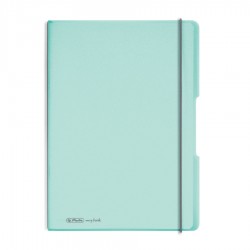 Caiet my.book flex A4, 2x40 file, dictando+patratele, turcoaz translucid