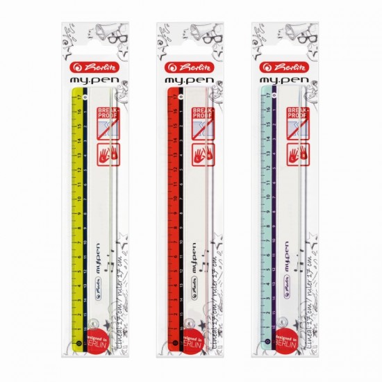 RIGLA PLASTIC 17CM MY.PEN 3 COMBINATII DE CULORI RIGLA PLASTIC 17CM MY.PEN 3 COMBINATII DE CULORI