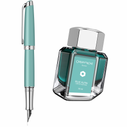 SET STILOU LEMAN 18K NIB - CALIMARA / ALPINE BLUE MATT SRT