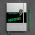 CAIET A5 PUNCTAT COP. RIGIDA ARGINTIU & VERDE NEON LEUCHTTURM