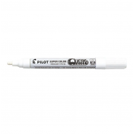 Marker permanent Pilot Super Color Medium, varf rotund, 4.5 mm, alb