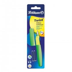 Stilou Twist, penita M, verde neon, blister