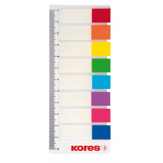 Index Plastic Reinscriptibil 12 x 45 mm 8 Culori x 15 File Kores