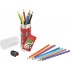 SET CADOU RACHETA 15 CREIOANE COLORATE GRIP + ASCUTITOARE FABER