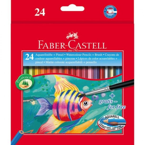 Creioane Colorate Acuarela 12 / 24 / 48 Buc si Pensula Faber-Castell