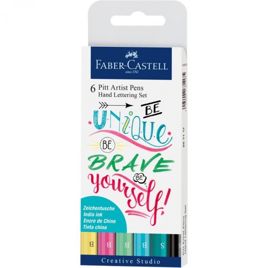 Pitt Artist Pen Set Caligrafic 6 Buc Pastel Faber-Castell