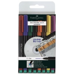 MARKER PERMANENT SET 8 F MULTIMARK FABER-CASTELL