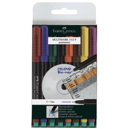 MARKER PERMANENT SET 8 F MULTIMARK FABER-CASTELL MARKER PERMANENT SET 8 F MULTIMARK FABER-CASTELL
