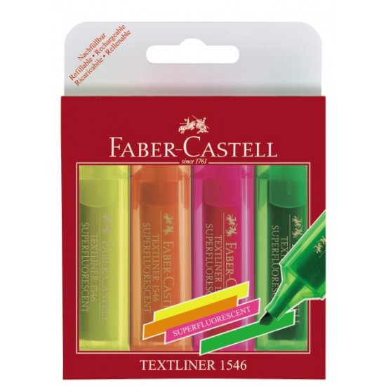 TEXTMARKER SET 4 SUPERFLUORESCENT 1546 FABER-CASTELL