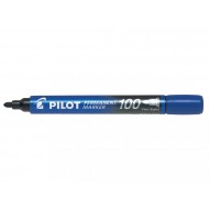 Marker permanent Pilot 100, varf rotund, albastru