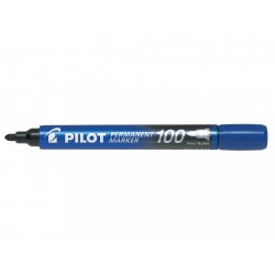 Marker permanent Pilot 100, varf rotund, albastru