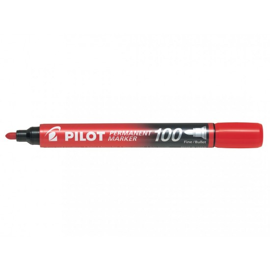 Marker permanent Pilot 100, varf rotund, rosu