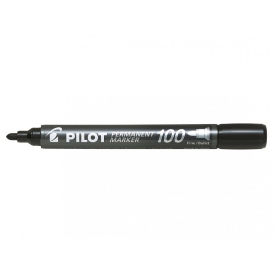 Marker permanent Pilot 100, varf rotund, negru