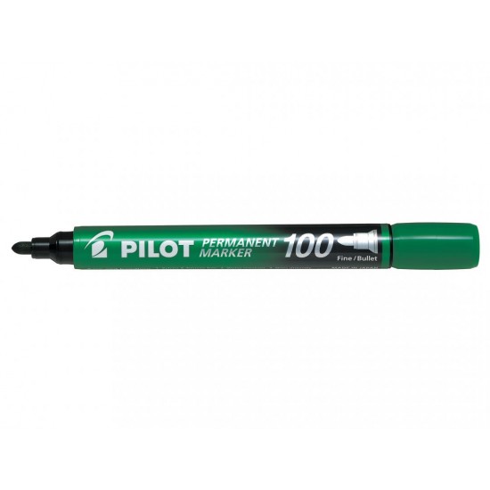 Marker permanent Pilot 100, varf rotund, verde