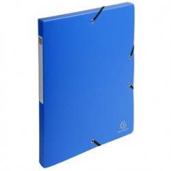 Mapa Plastic Cu Elastic Si Burduf 2.5cm Exacompta, Albastra