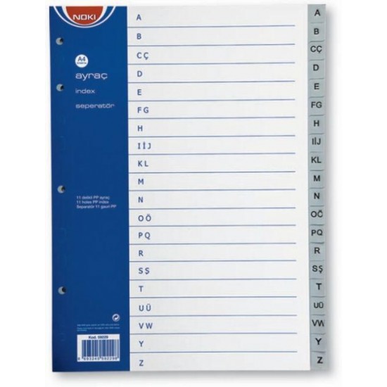 SEPARATOARE INDEX PLASTIC A-Z NOKI SEPARATOARE INDEX PLASTIC A-Z NOKI