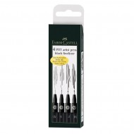 Pitt Artist Pen Fineliner 4 buc F, M, S, XS, etui plastic Faber-Castell