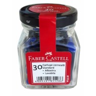 Cartuse cerneala mici ALBASTRE 30buc/Borcan FABER-CASTELL