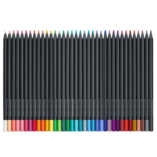 Creioane colorate triunghiulare cutie carton 36 culori Black Edition Faber Castell