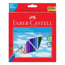 Creioane colorate 24 culori + ascutitoare ECO L FABER-CASTELL