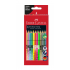 Creioane colorate grip 12 culori metalice/neon Faber Castell
