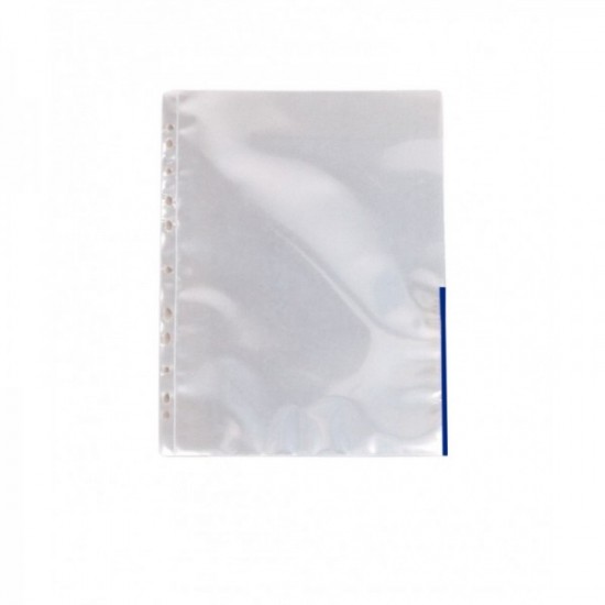Folie protectie A4 105 microni Esselte, cu marginea Albastra, 100buc/set