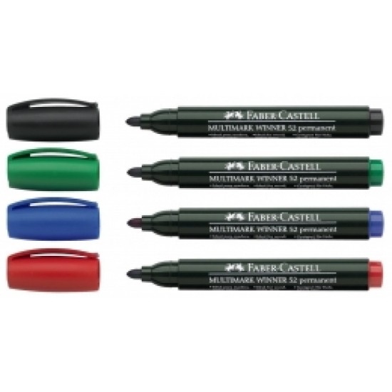 MARKER PERMANENT NEGRU VARF ROTUND MULTIMARK WINNER 52 FABER-CASTELL