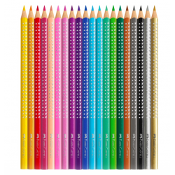 Set Cadou 20 Creioane Colorate Sparkle + Ascutitoare Sleeve Faber-Castell