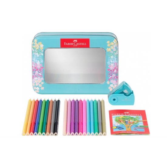 Set Cadou 20 Creioane Colorate Sparkle + Ascutitoare Sleeve Faber-Castell Set Cadou 20 Creioane Colorate Sparkle + Ascutitoare Sleeve Faber-Castell