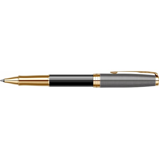 ROLLER PARKER SONNET ROYAL  CHISELLED SILVER & BLACK GT