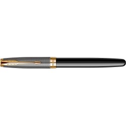 ROLLER PARKER SONNET ROYAL  CHISELLED SILVER & BLACK GT