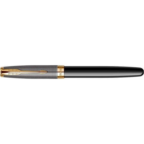 ROLLER PARKER SONNET ROYAL  CHISELLED SILVER & BLACK GT