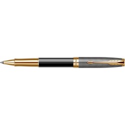 ROLLER PARKER SONNET ROYAL  CHISELLED SILVER & BLACK GT
