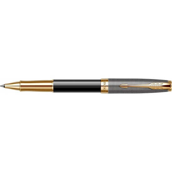 ROLLER PARKER SONNET ROYAL  CHISELLED SILVER & BLACK GT