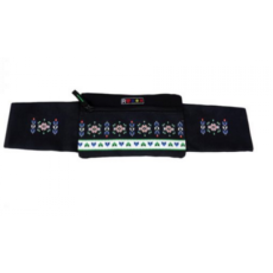 BORSETA ETHNO, 2 BUZUNARE, NEGRU