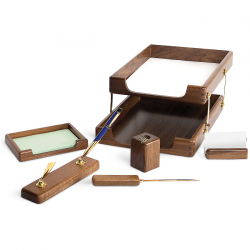 SET DE BIROU DIN LEMN DE STEJAR 6 PIESE