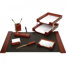 SET DE BIROU DIN LEMN DE CULOARE CASTANIE 8 PIESE