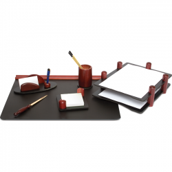 SET DE BIROU DIN LEMN DE MAHON 6 PIESE