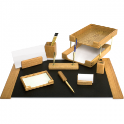 SET DE BIROU DIN LEMN STEJAR NATUR 10 PIESE