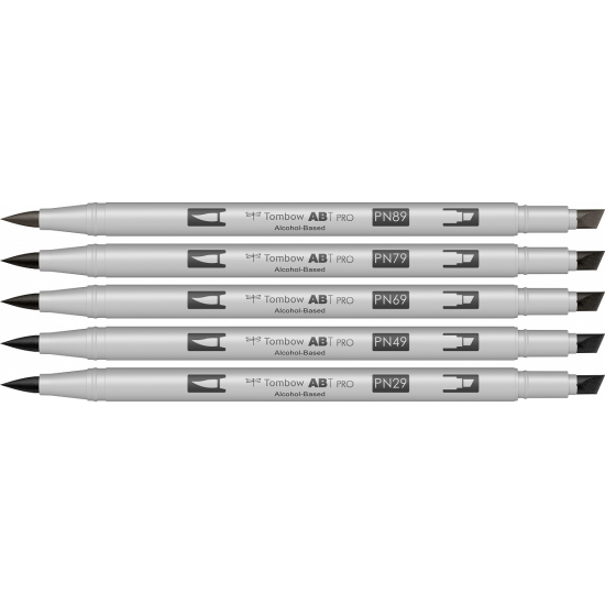 TOMBOW WARM GRAY COLOURS / ABT PRO DUAL BRUSH PEN SET 5 CULORI TOMBOW WARM GRAY COLOURS / ABT PRO DUAL BRUSH PEN SET 5 CULORI