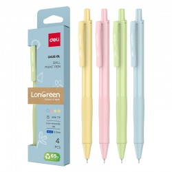SET 4 PIXURI CU MECANISM 0.7MM CORP PASTEL ALBASTRU LONGREEN PLASTIC RECICLAT DELI