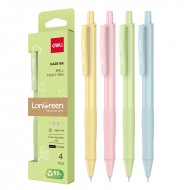SET 4 PIXURI CU MECANISM 0.7MM CORP PASTEL NEGRU LONGREEN PLASTIC RECICLAT DELI