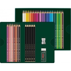 SET CADOU 32 CREIOANE COLORATE POLYCHROMOS + 6 CREIOANE GRAFIT MATT + ACCESORII FABER-CASTELL
