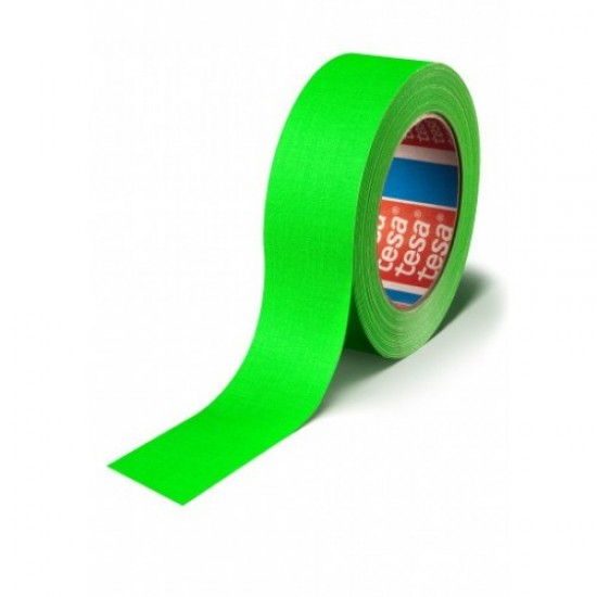 Bandă textilă laminata cu pasta acrilica. Culoare verde fluorescent tesa 4671-25mx25mm